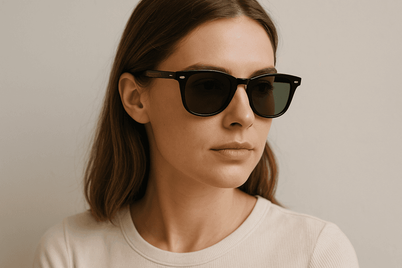 scientific illustration of UV rays being blocked by protective sunglasses lens