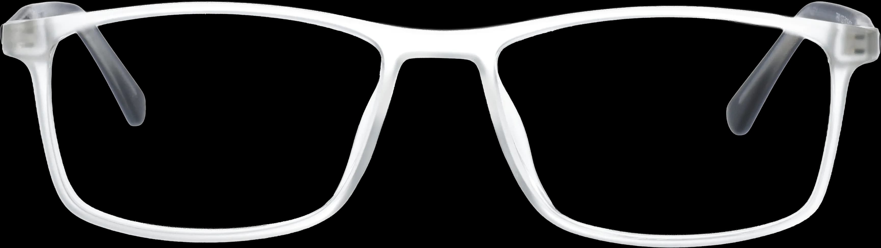 White Medium optical frame front view with arms open