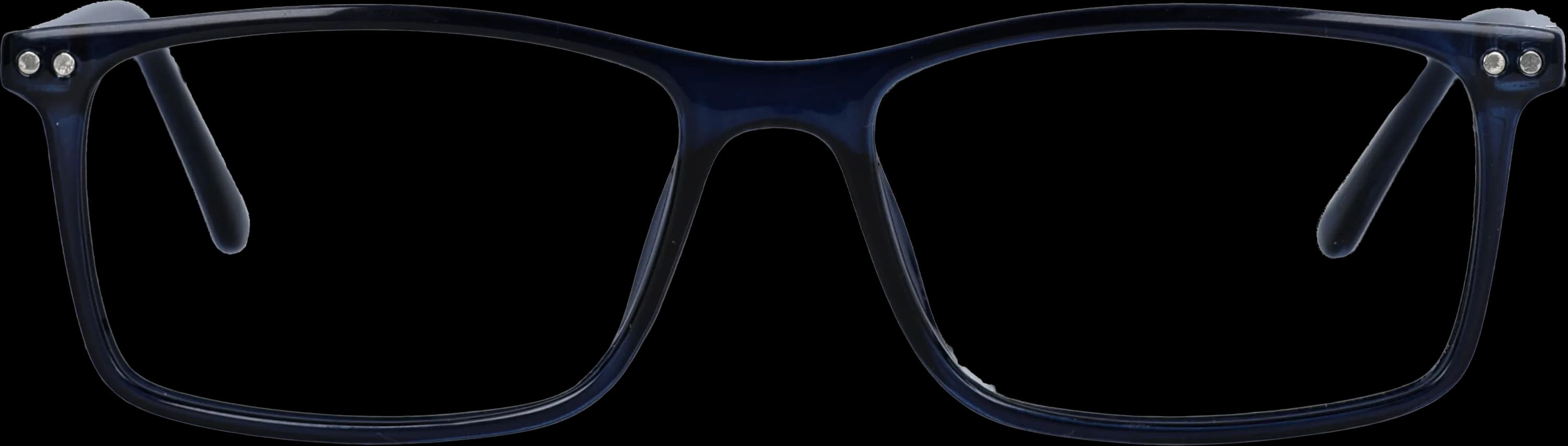 Blue Medium optical frame front view with arms open