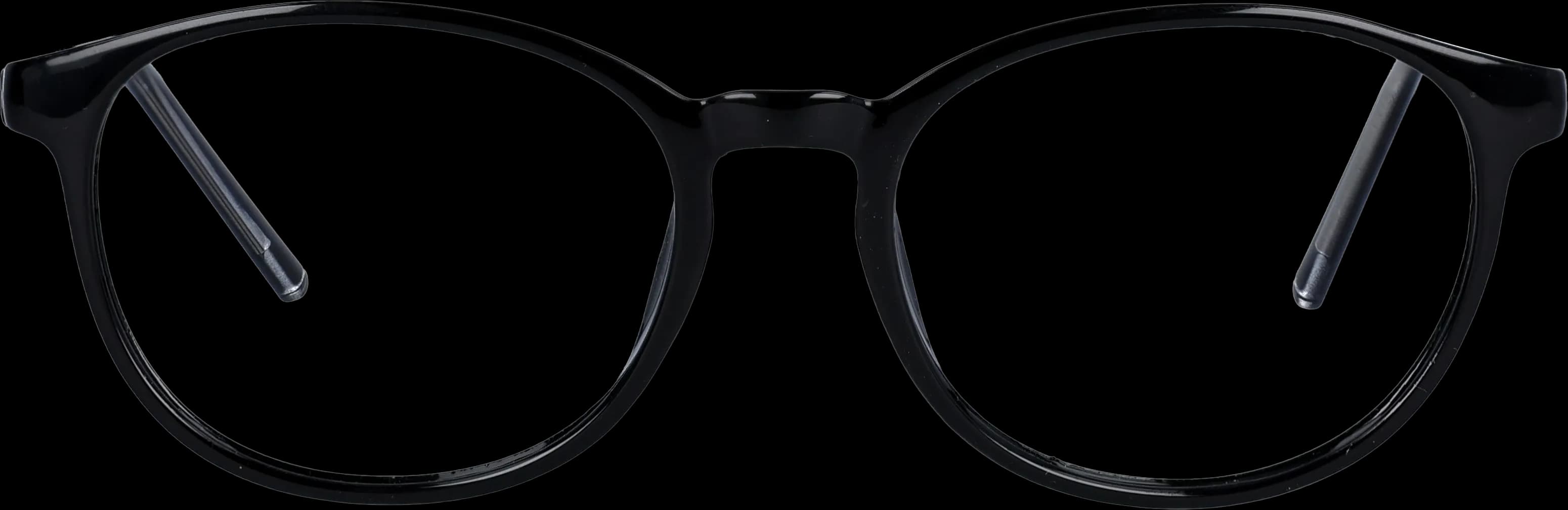 Black Medium optical frame front view with arms open