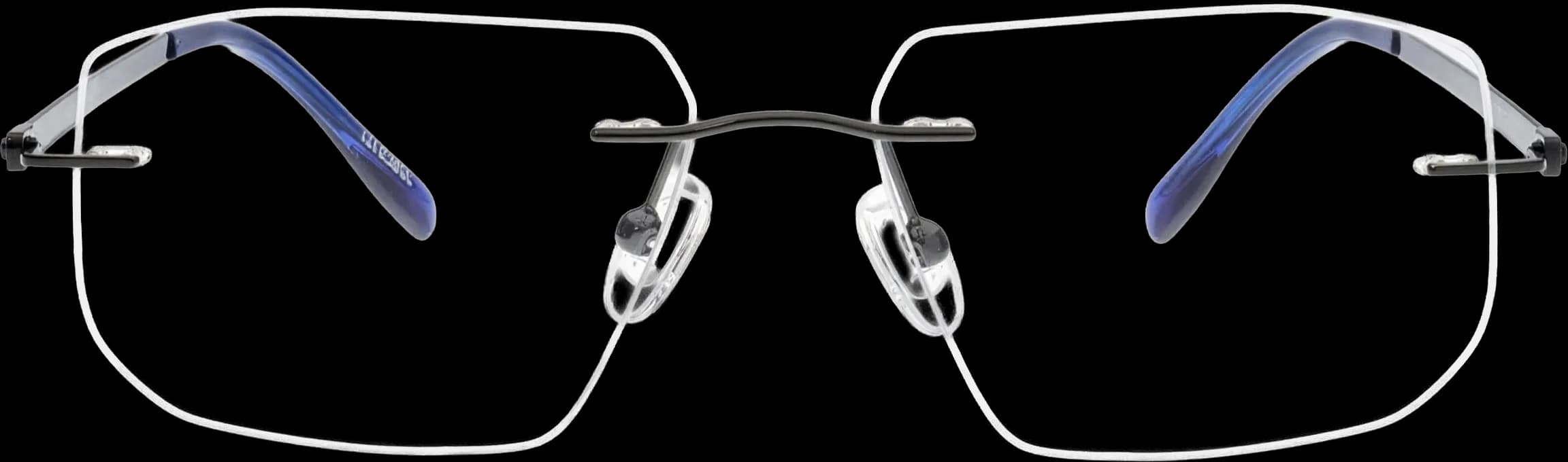 Gun metal-Blue Medium optical frame front view with arms open