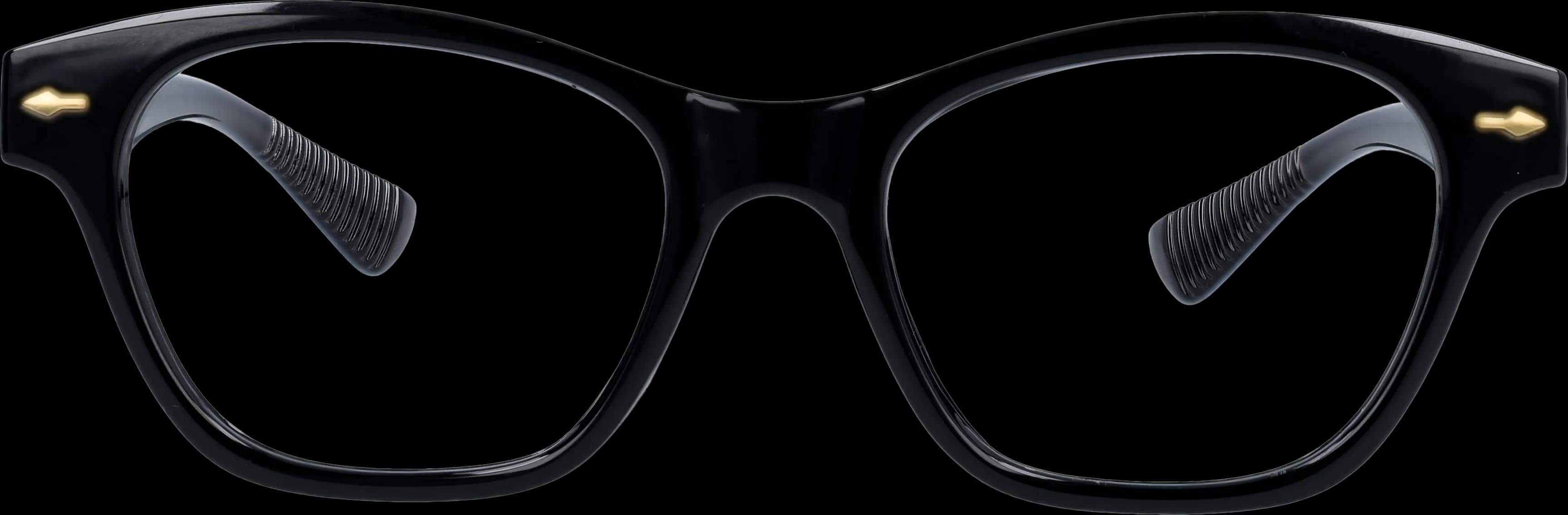 Black Small optical frame front view with arms open