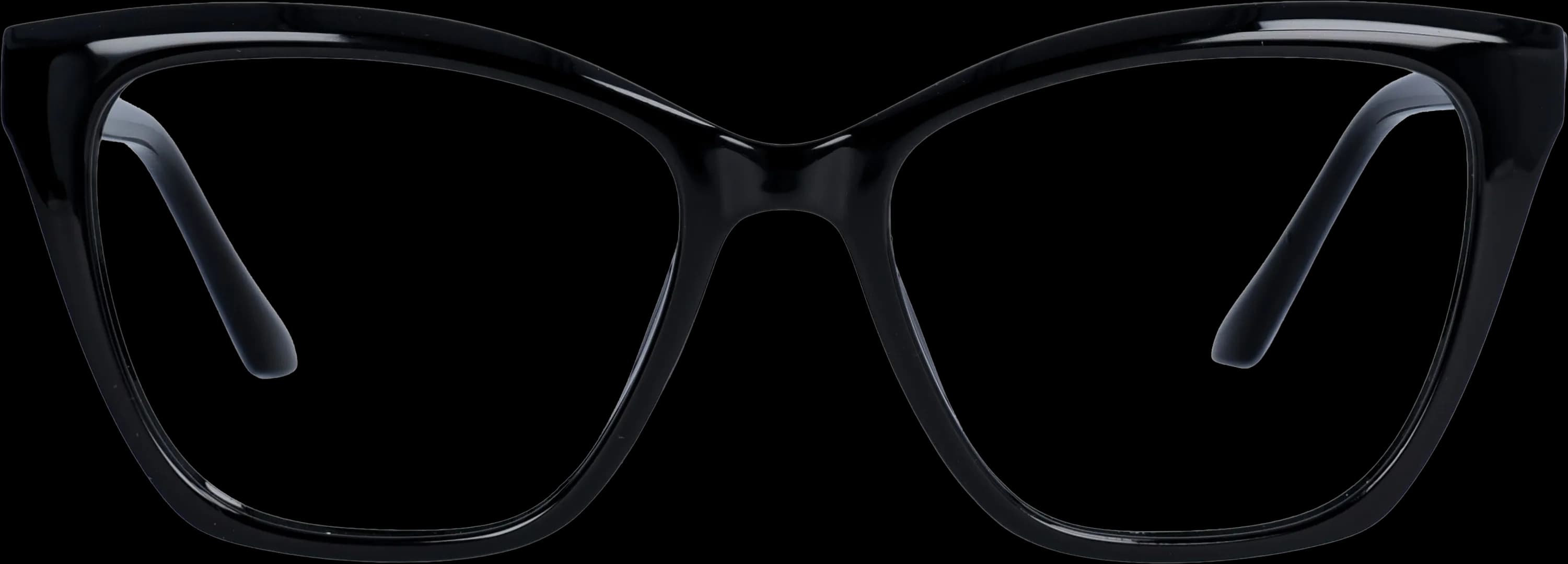 Black Medium optical frame front view with arms open