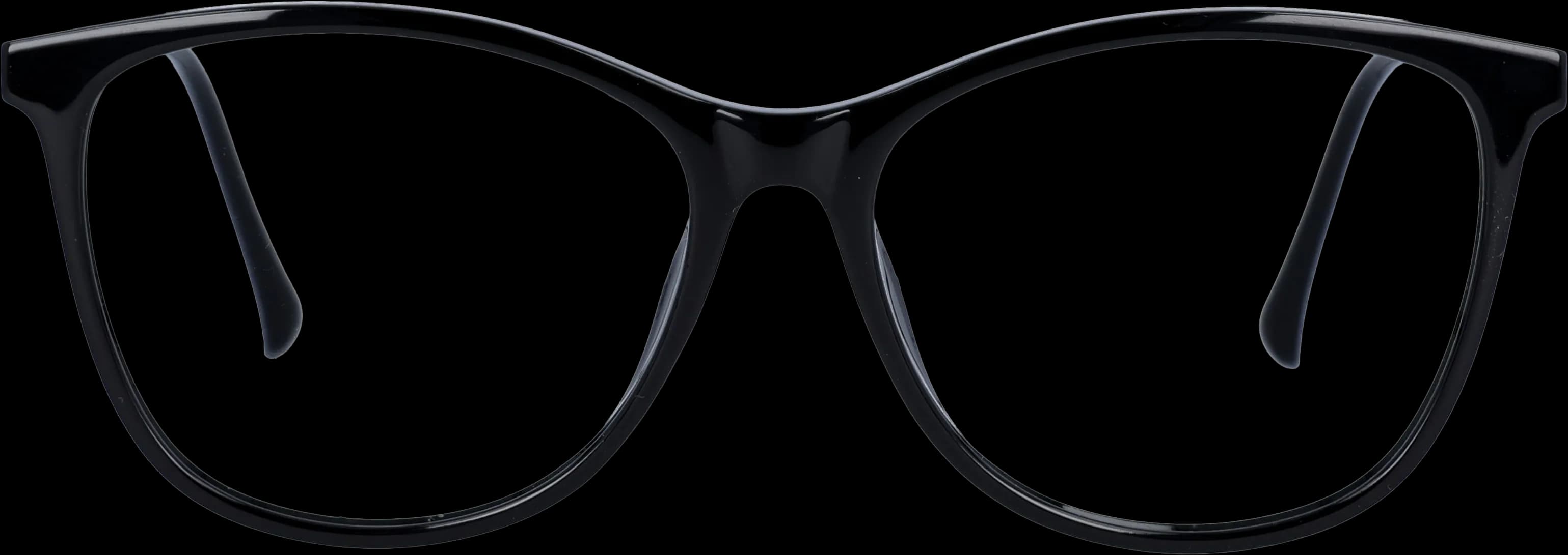 Black Medium optical frame front view with arms open