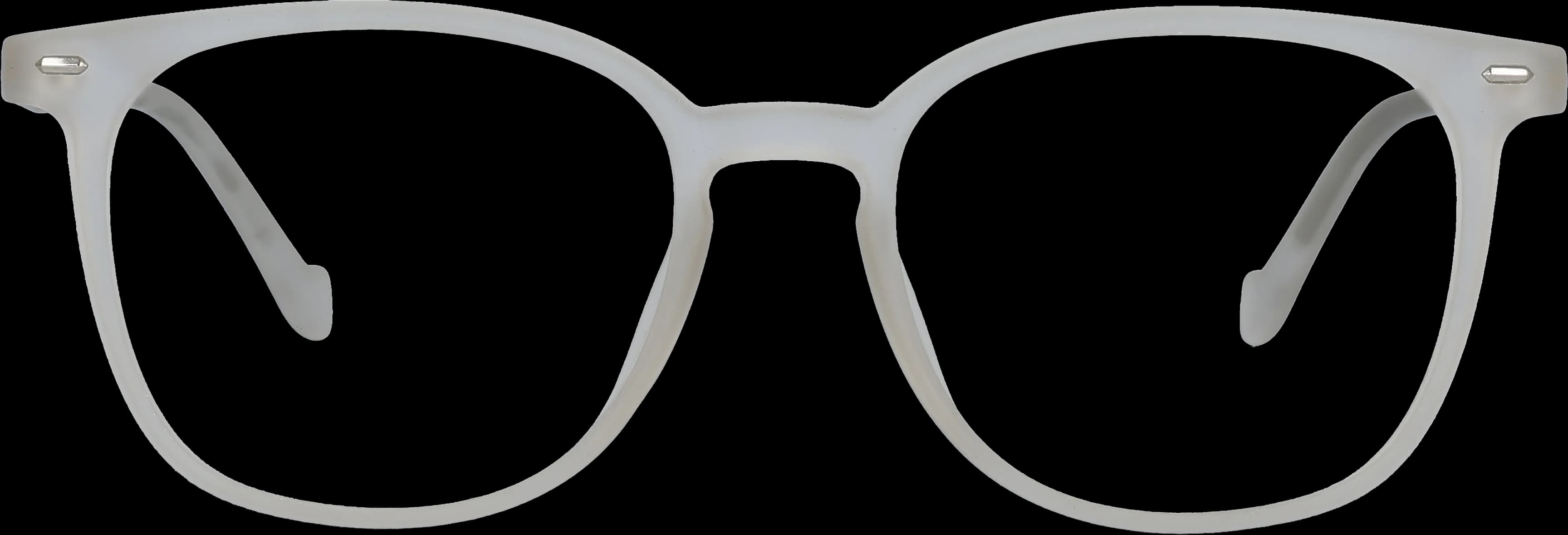 White Medium optical frame front view with arms open