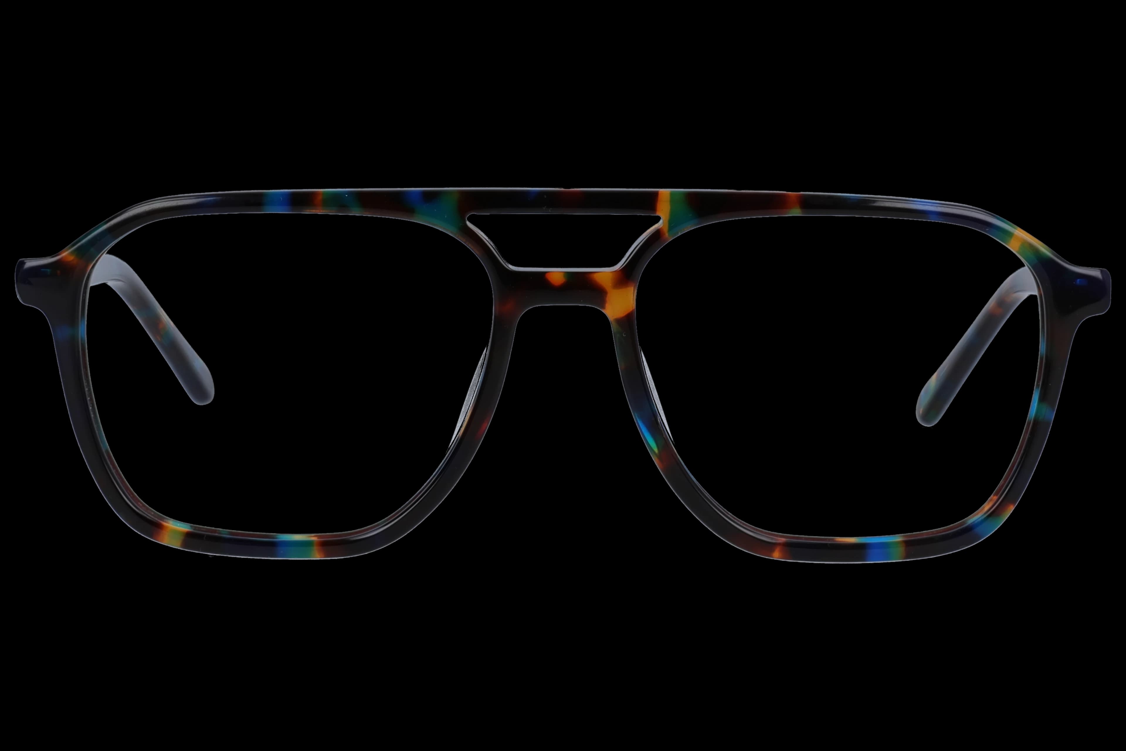 Brown Tortoise Medium optical frame front view with arms open