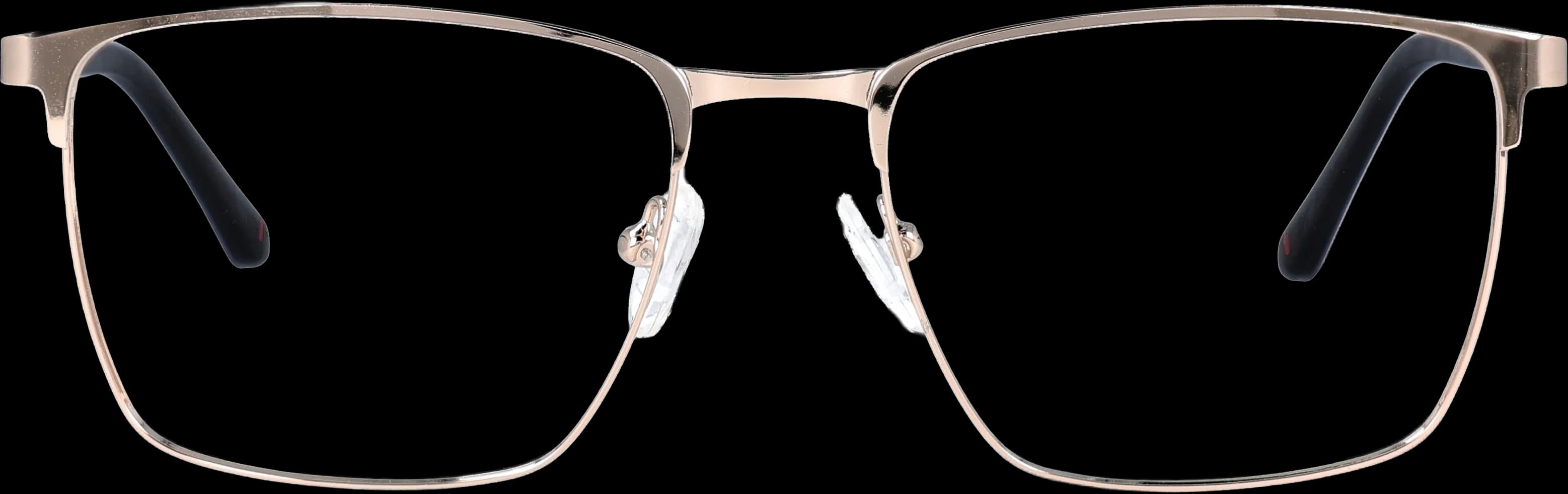 Gold Large optical frame front view with arms open