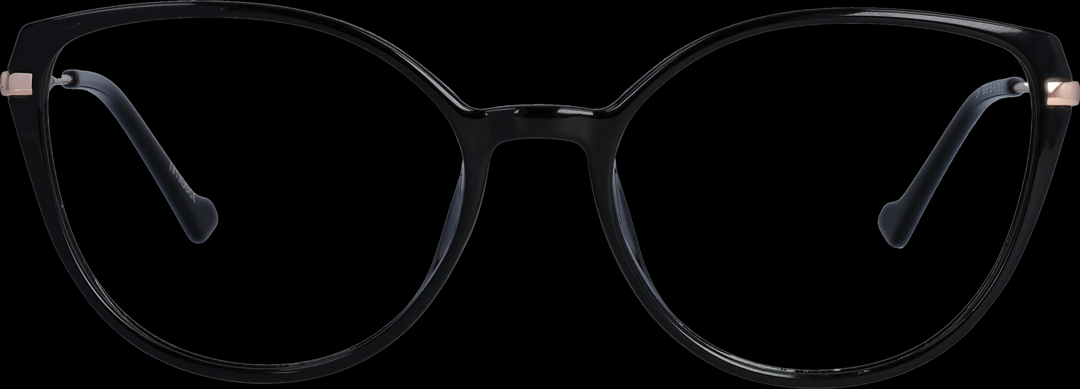 Black Medium optical frame front view with arms open