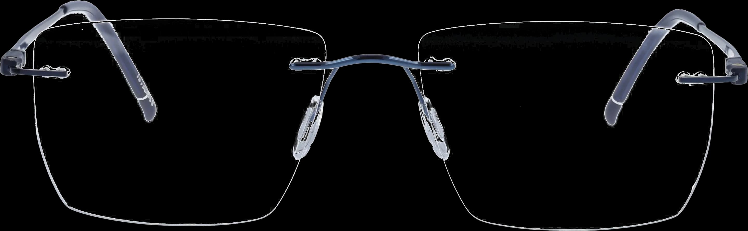 Blue Large optical frame front view with arms open