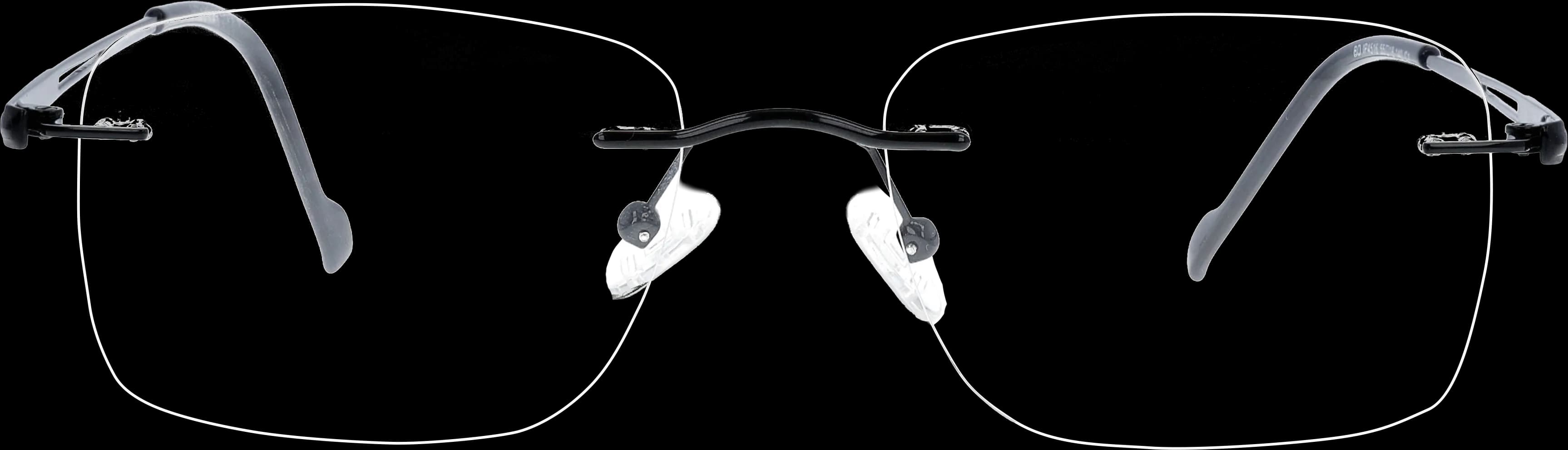 Black Large optical frame front view with arms open