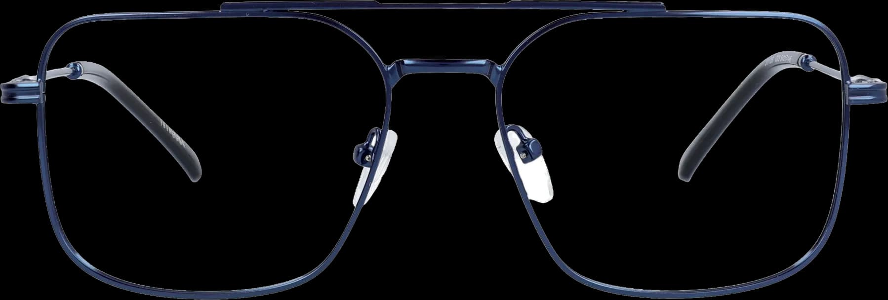 Blue Large optical frame front view with arms open