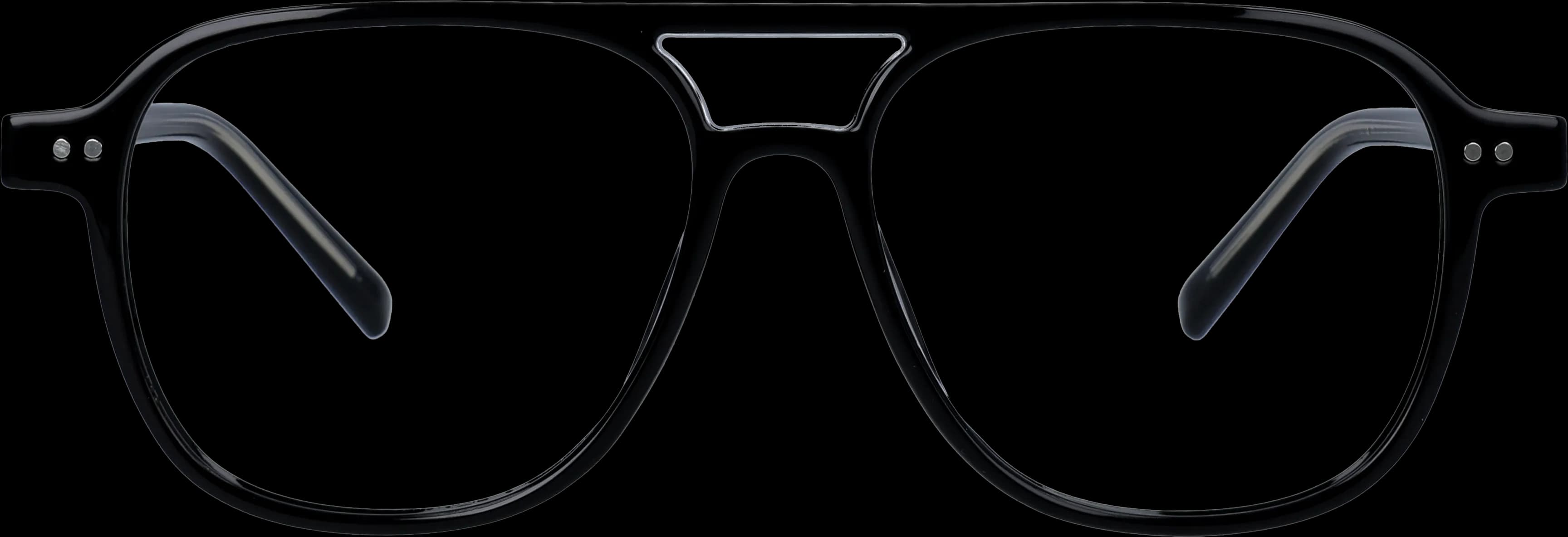 Black Large optical frame front view with arms open