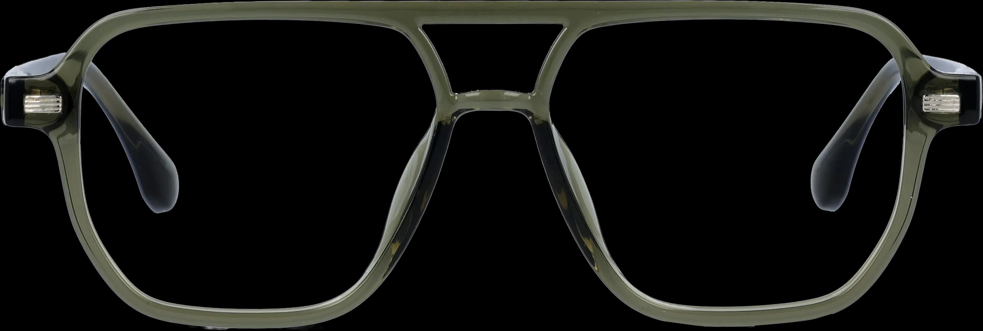 Olive green Medium optical frame front view with arms open