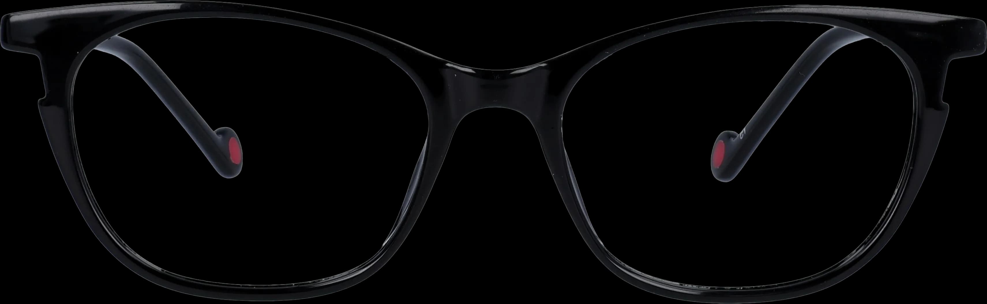 Black Extra Small optical frame front view with arms open