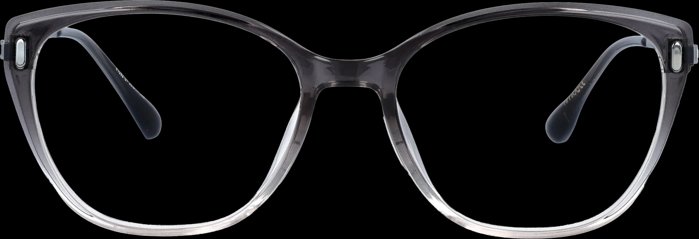 Transparent black Medium optical frame front view with arms open