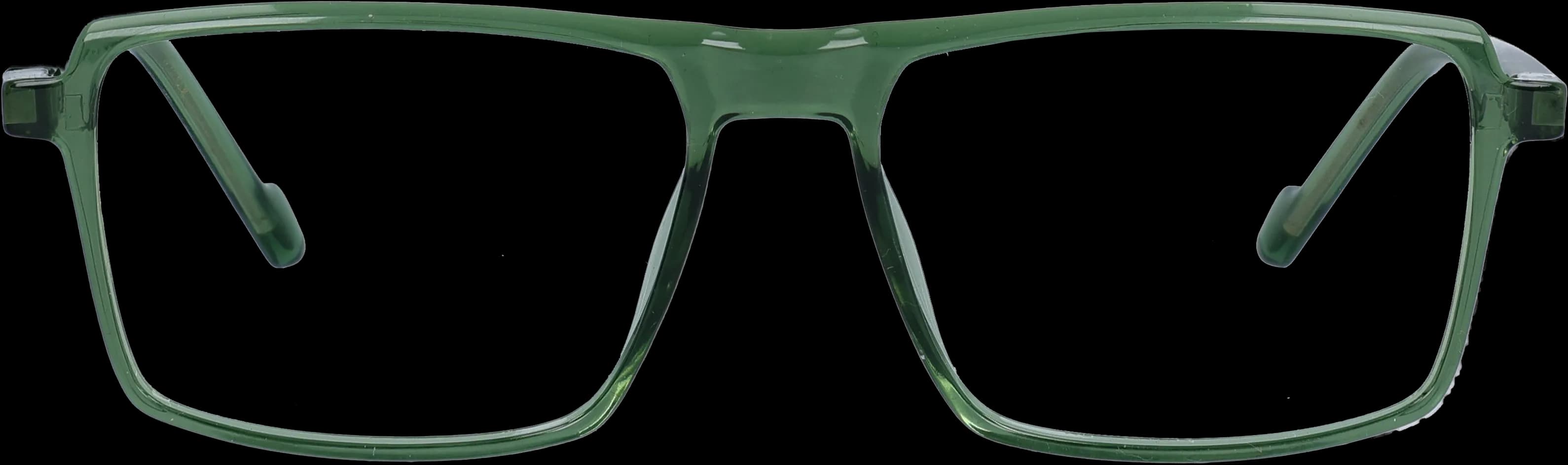 Transparent green Medium optical frame front view with arms open