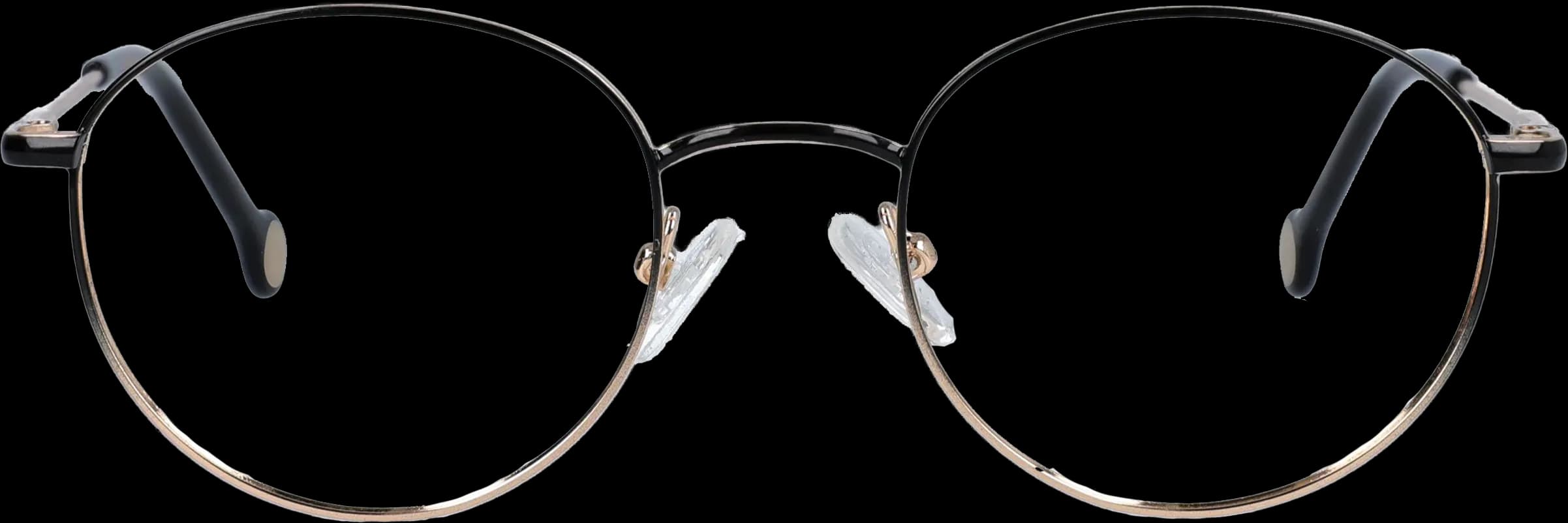 black gold Small optical frame front view with arms open