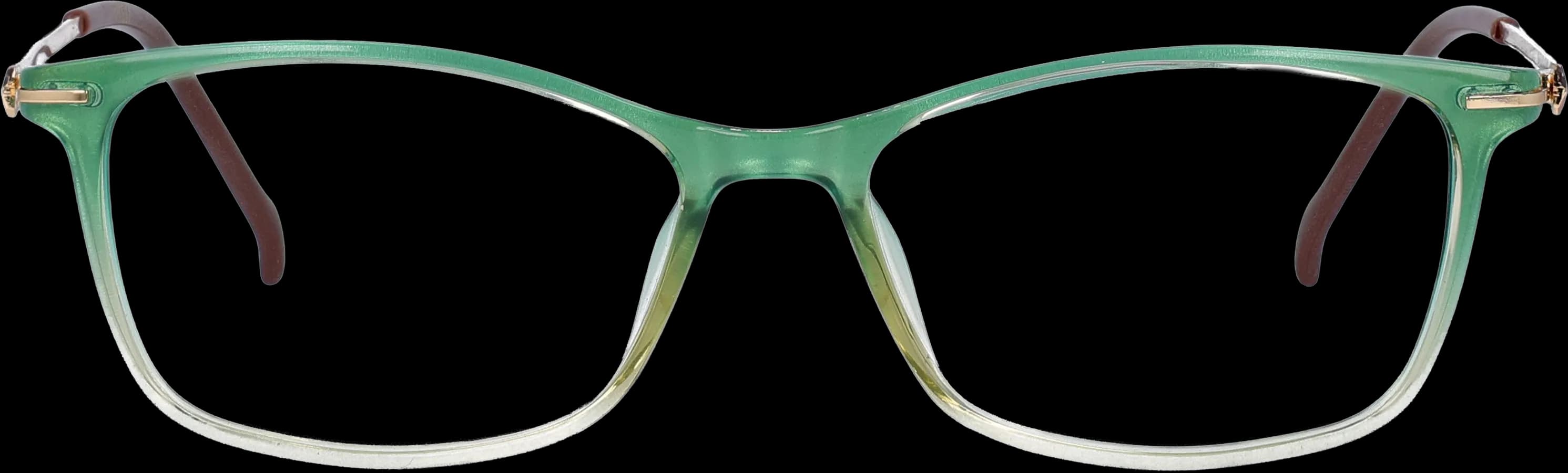 Green Small optical frame front view with arms open