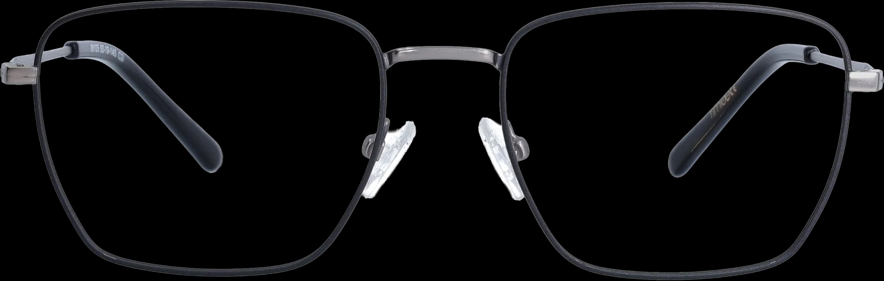 Matte Black Medium optical frame front view with arms open
