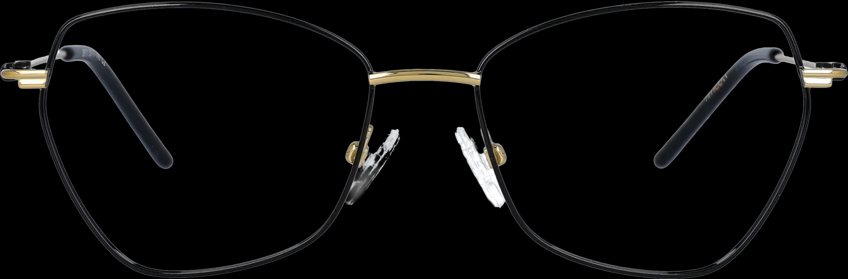 black gold Small optical frame front view with arms open