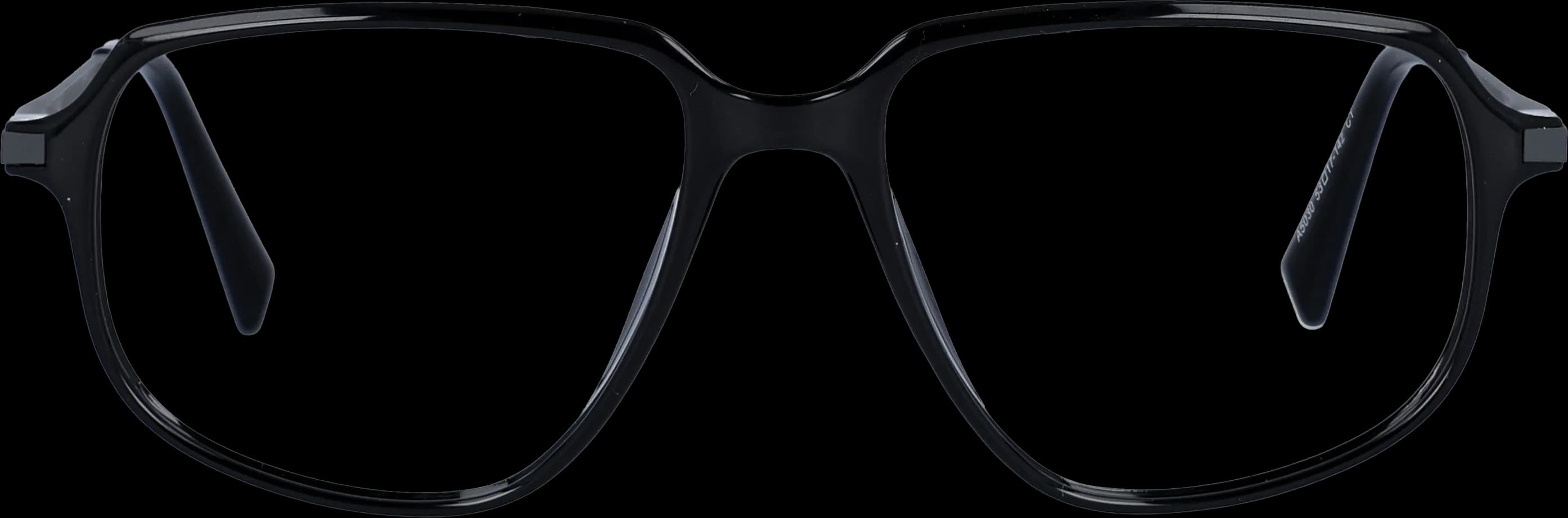 shiny black Medium optical frame front view with arms open