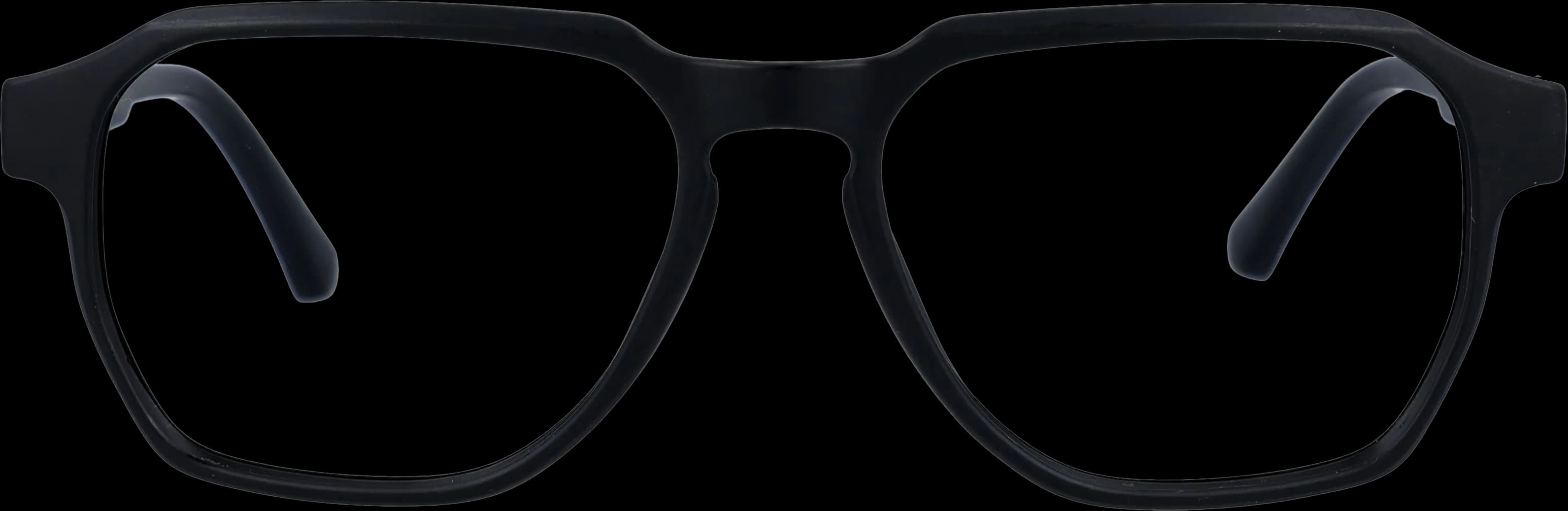 Matte Black Medium optical frame front view with arms open