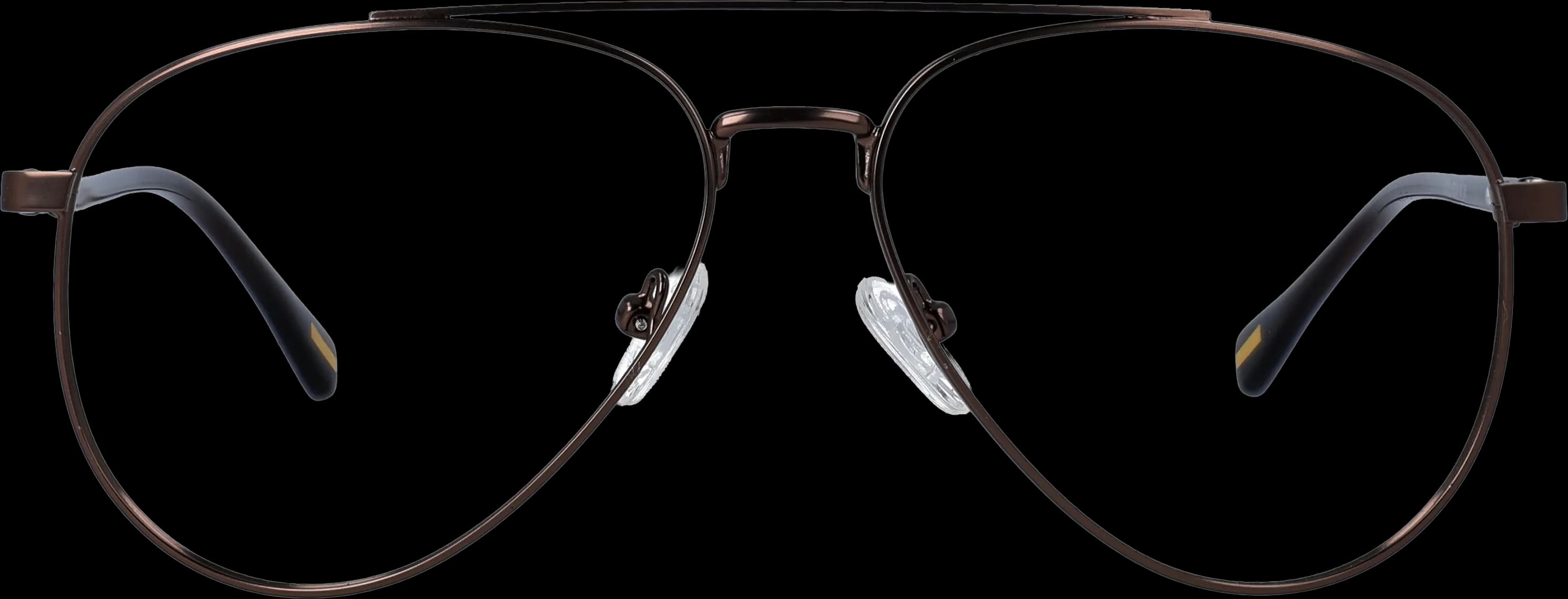 Metallic brown Large optical frame front view with arms open