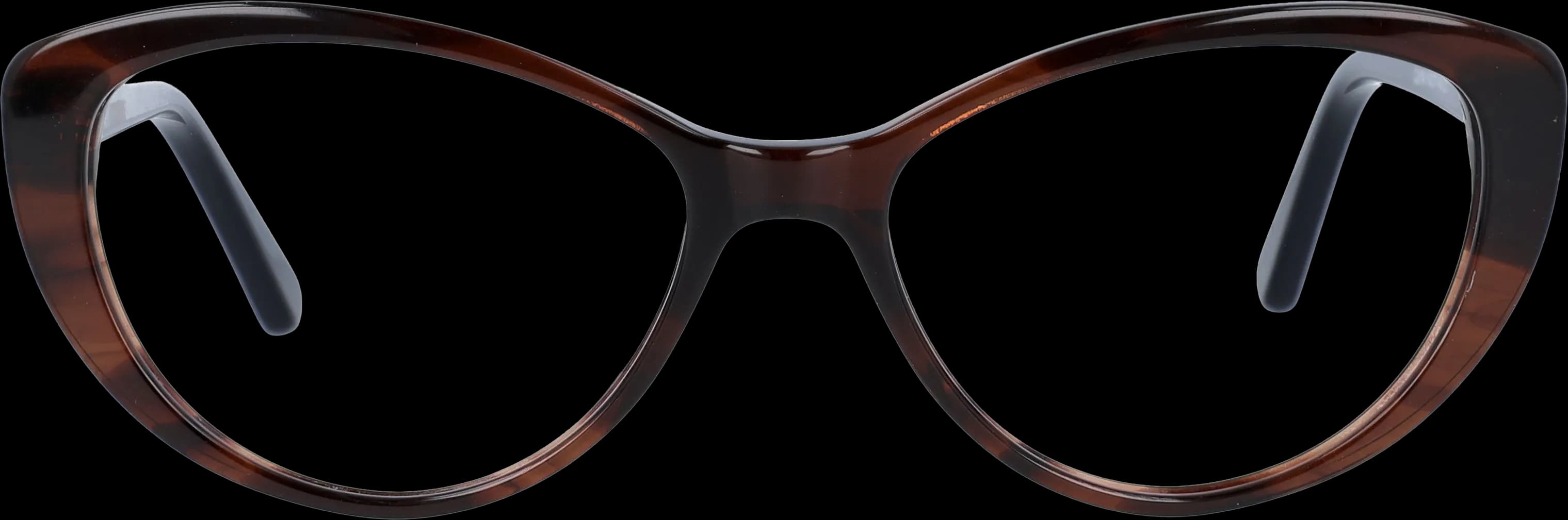 Brown Medium optical frame front view with arms open