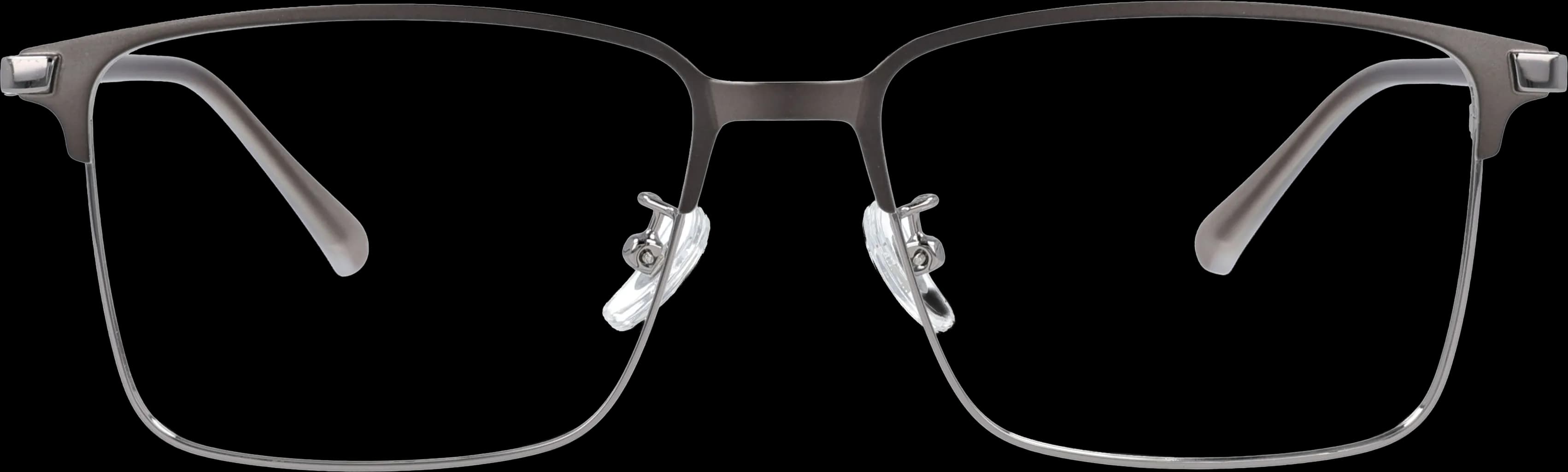 Matte gun metal Large optical frame front view with arms open