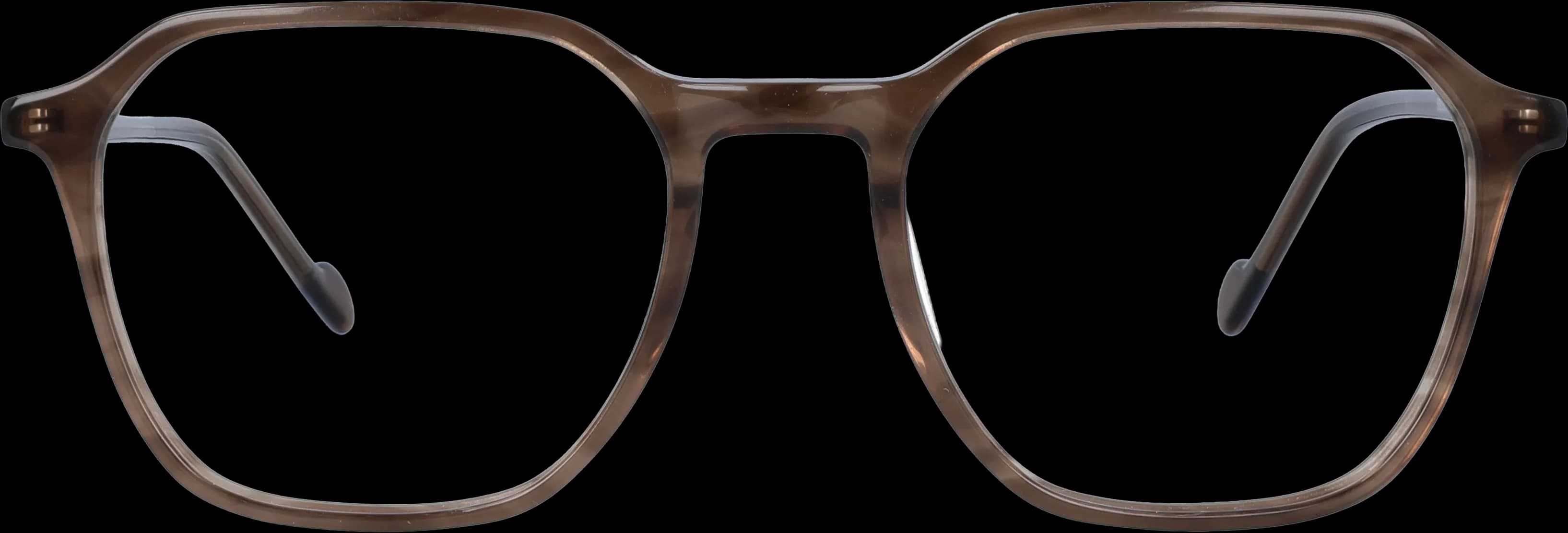 Transperant Brown Small optical frame front view with arms open