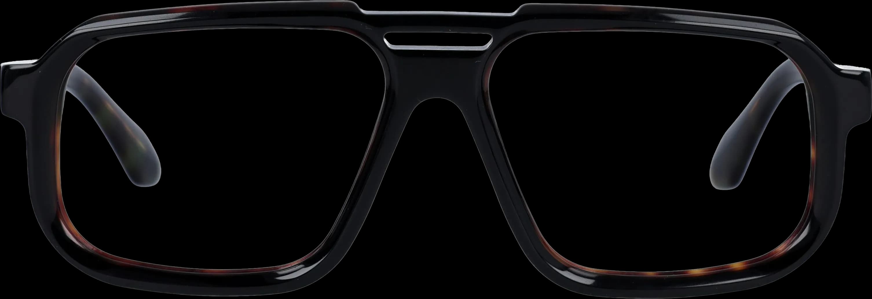 Black-Tortoise Large optical frame front view with arms open