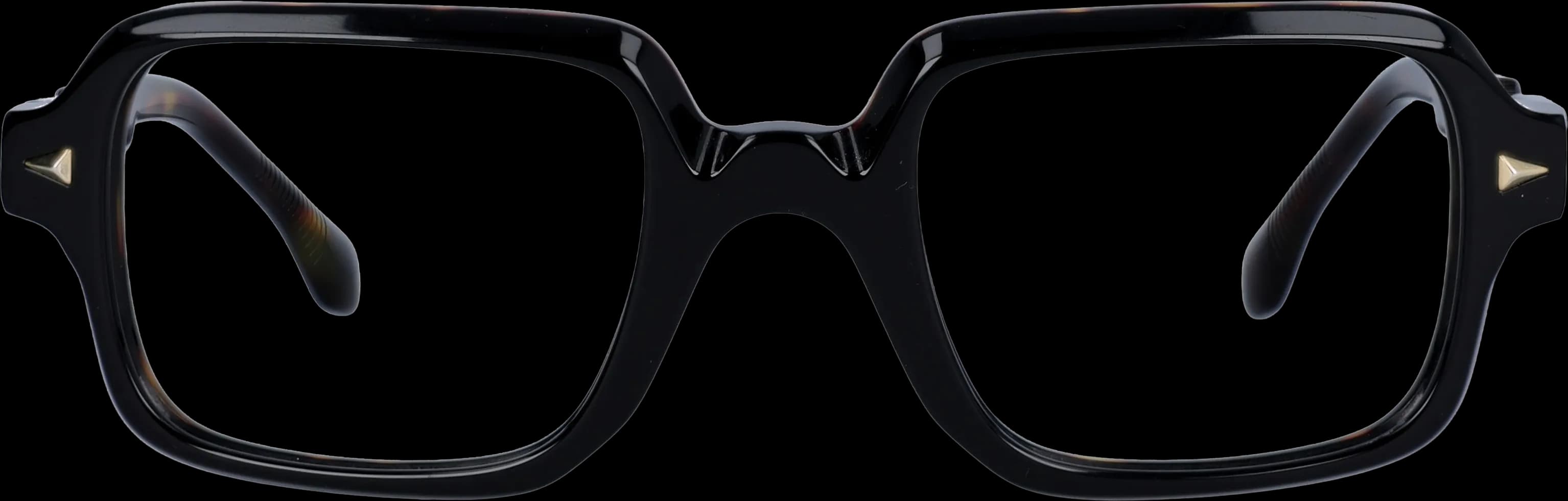 Black-Tortoise Medium optical frame front view with arms open