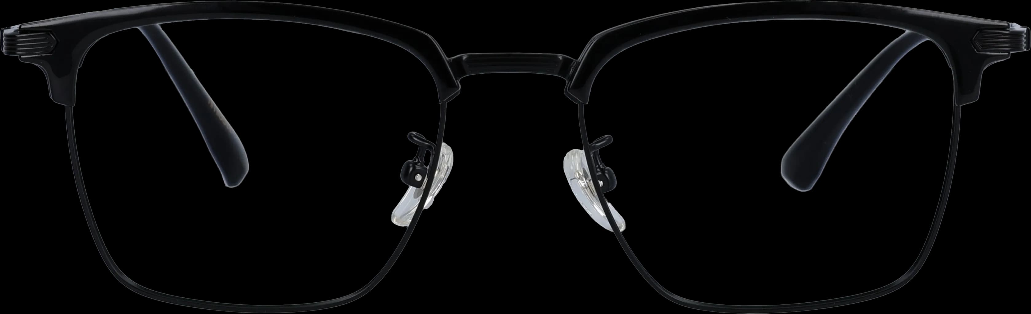 Black Medium optical frame front view with arms open