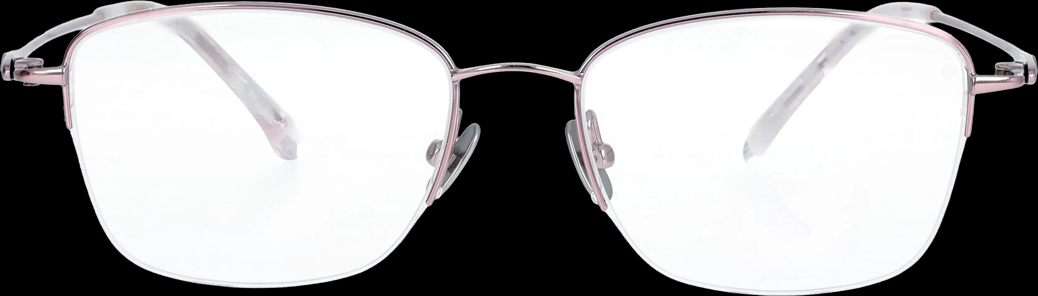 Dusty Pink Medium optical frame front view with arms open