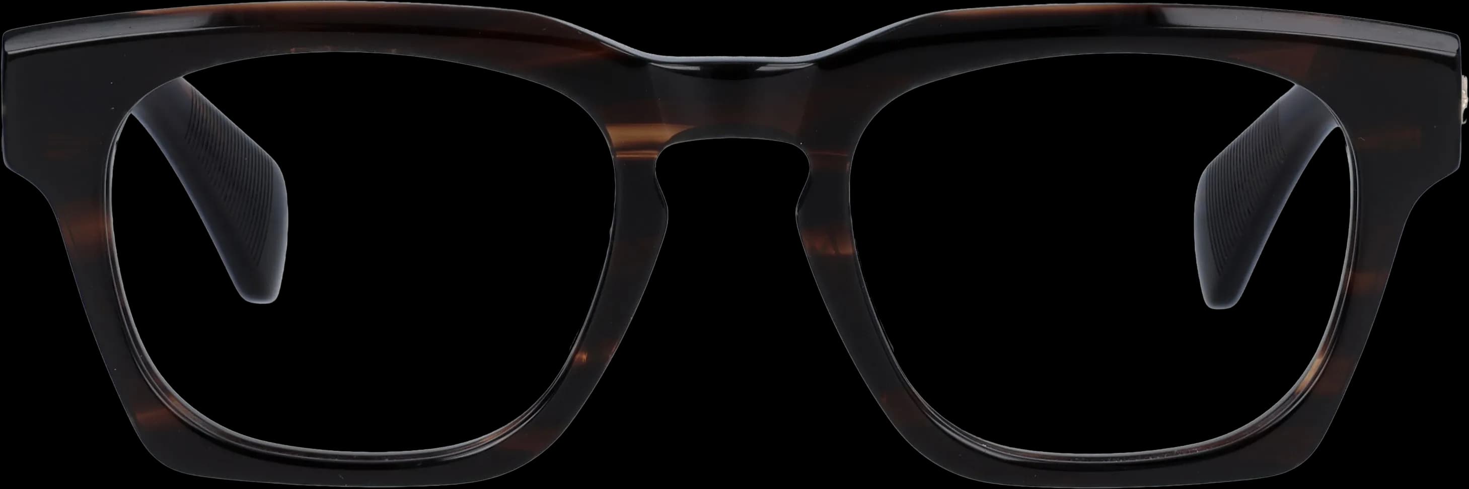 Tortoise Brown Medium optical frame front view with arms open