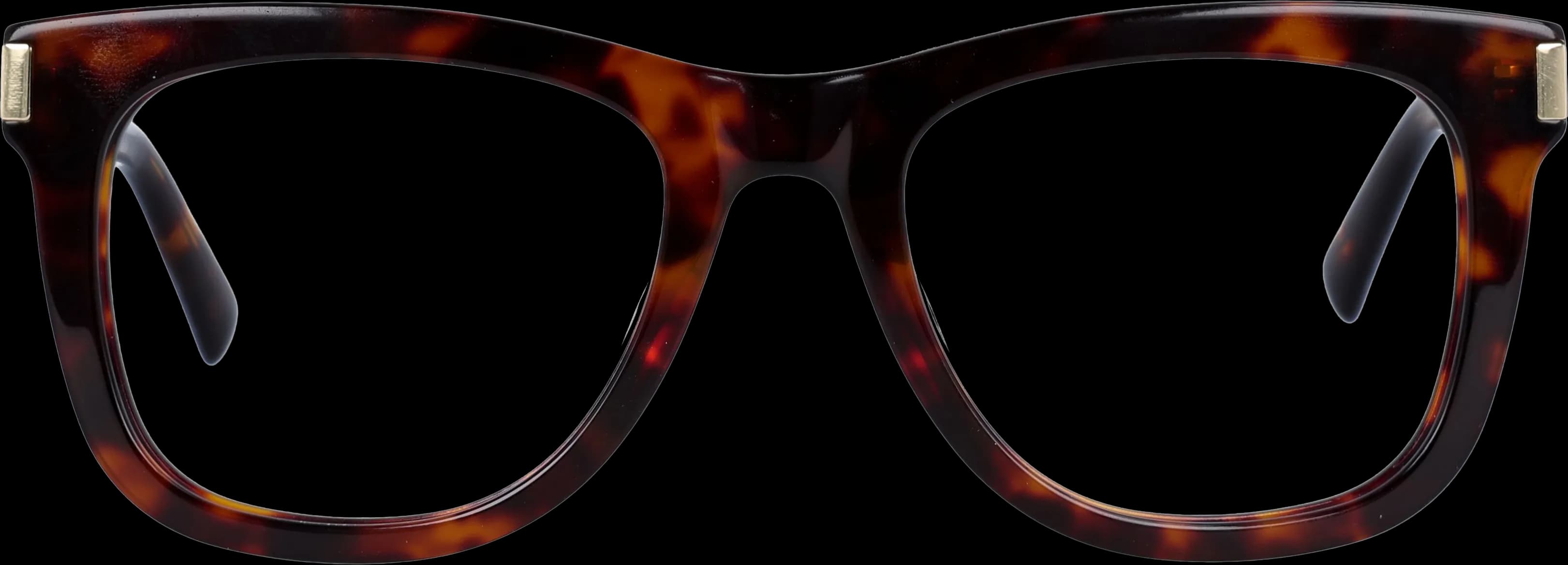 Brown Tortoise Medium optical frame front view with arms open