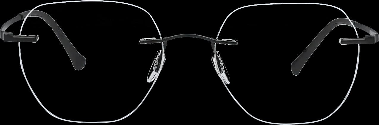 Grey Medium optical frame front view with arms open