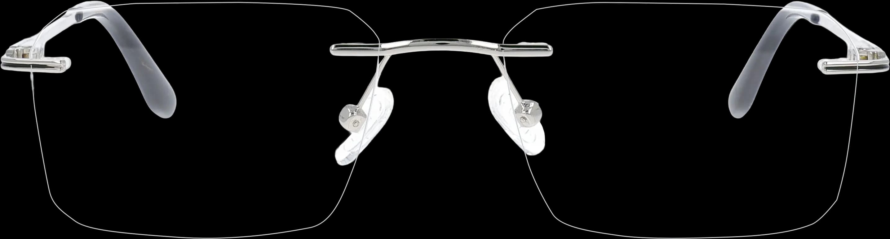 Black Silver Large optical frame front view with arms open