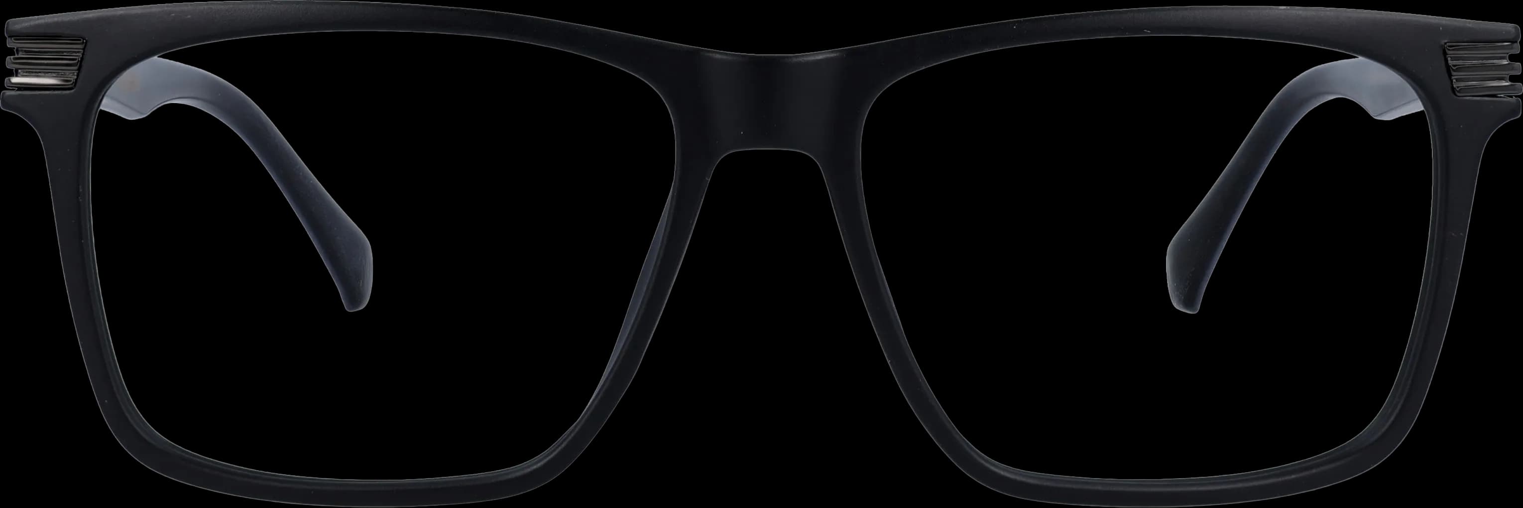 Matte Black Medium optical frame front view with arms open