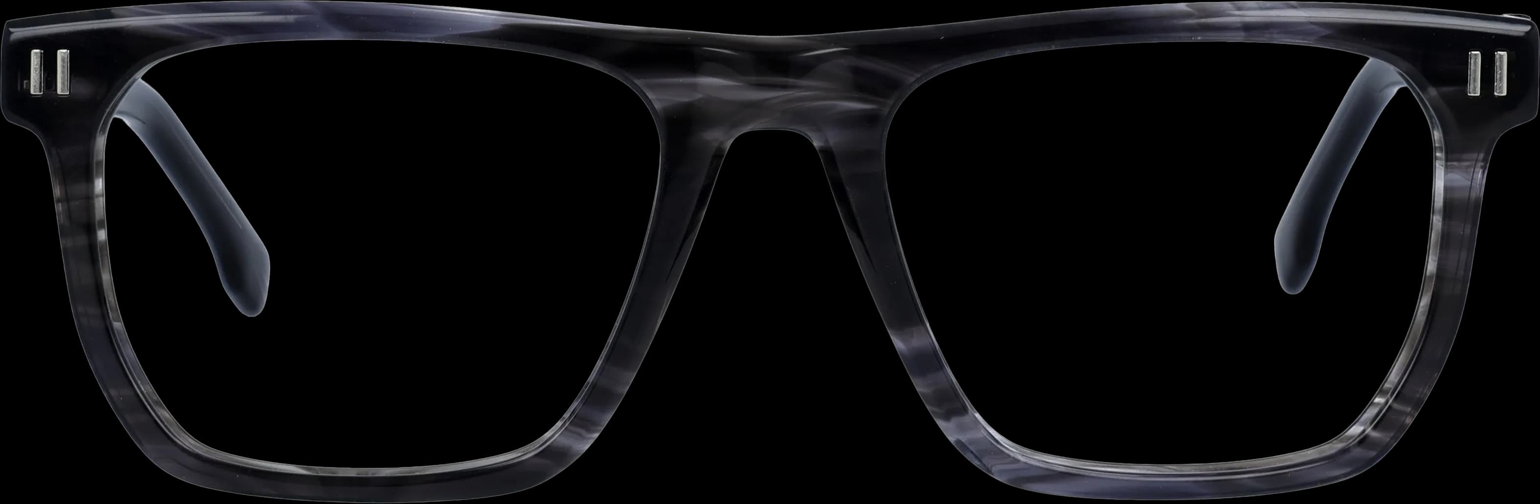 Black-grey tortoise Medium optical frame front view with arms open