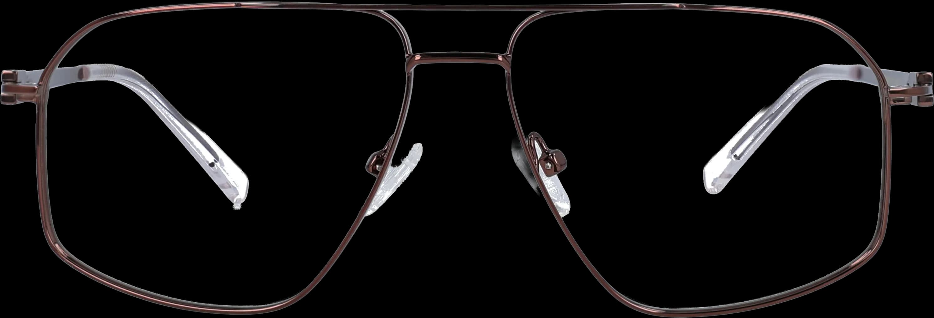 Metallic brown Large optical frame front view with arms open