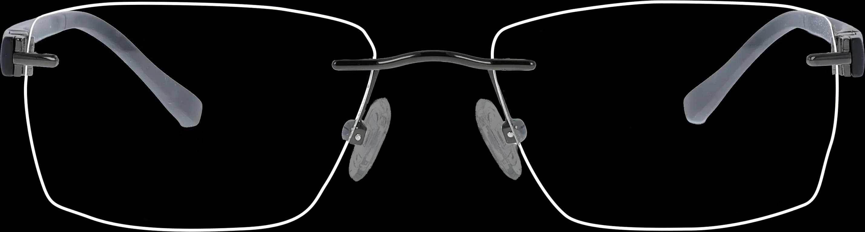 Black Large optical frame front view with arms open