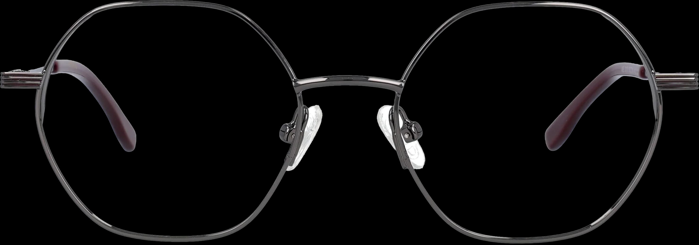 Gun Metal Small optical frame front view with arms open