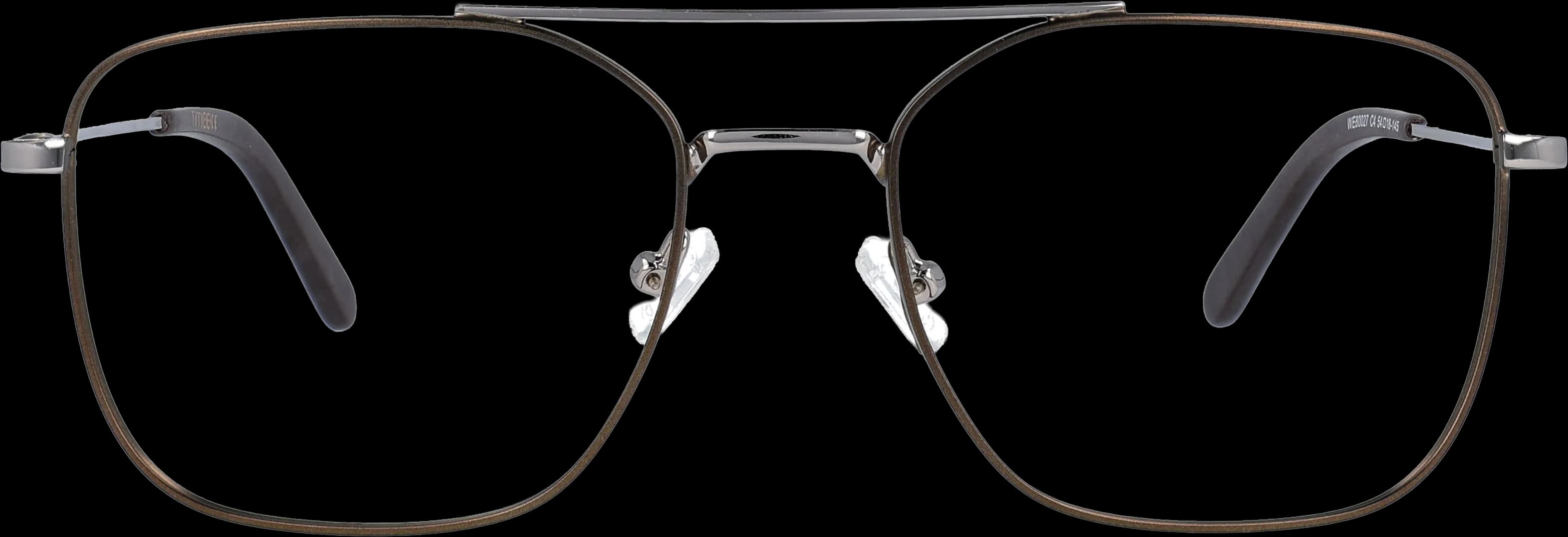 Brown Silver Large optical frame front view with arms open