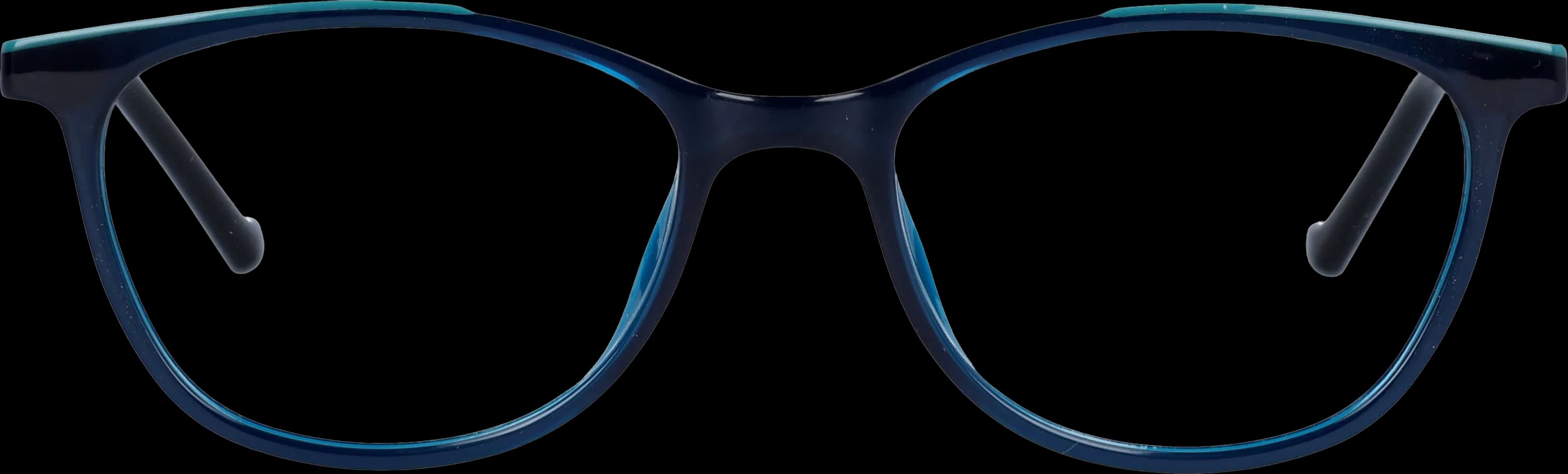 Teal blue Medium optical frame front view with arms open