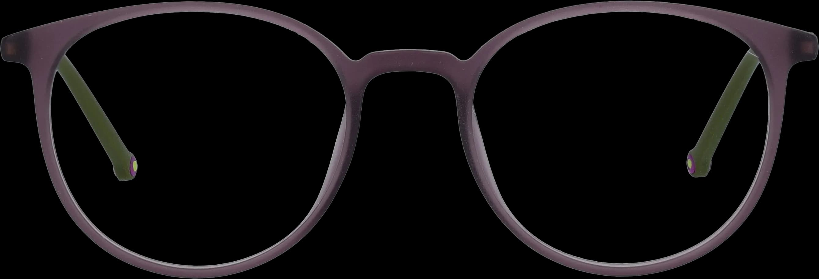 Matte purple-green Extra Small optical frame front view with arms open