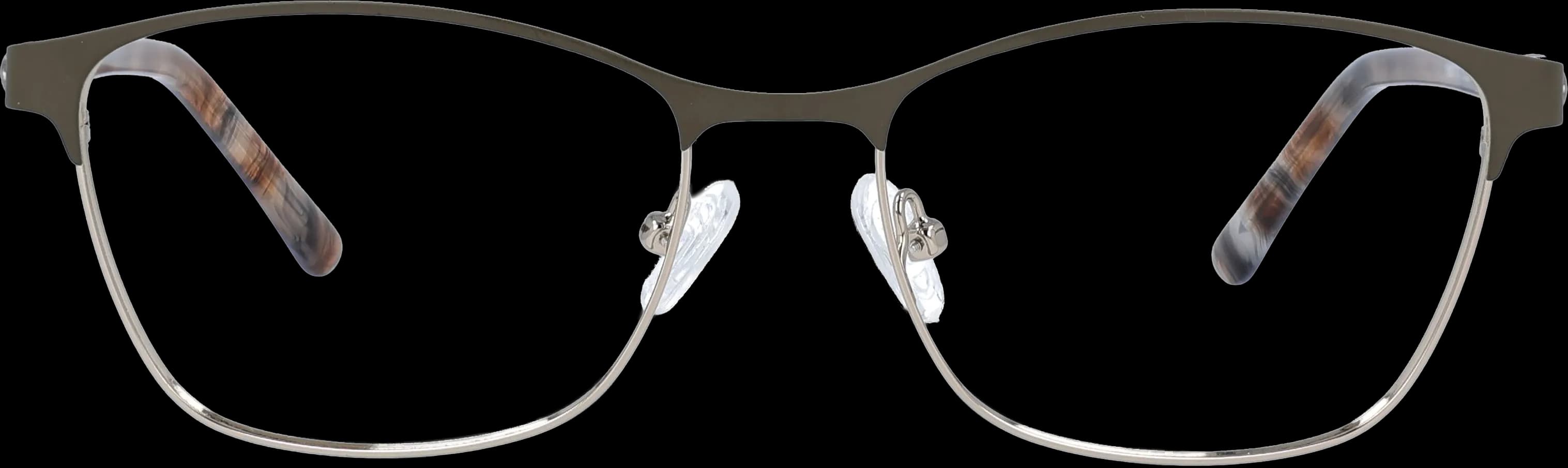 Gun Metal Medium optical frame front view with arms open