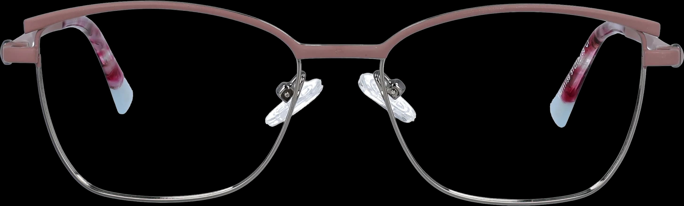Dusty Pink Medium optical frame front view with arms open