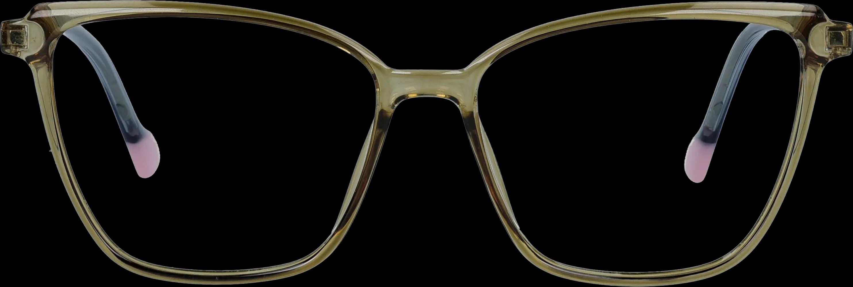Khaki Medium optical frame front view with arms open