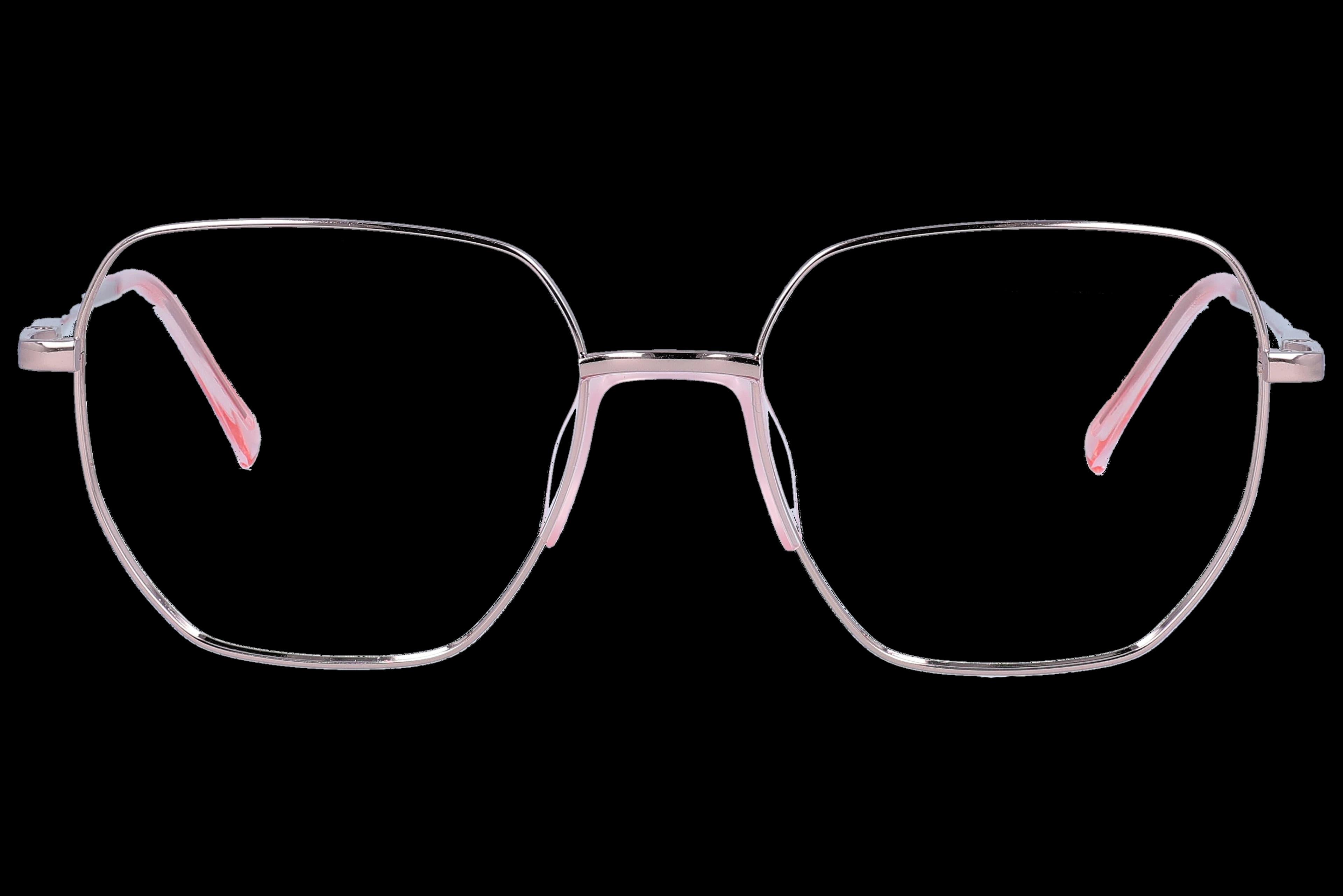 Square Eyeglasses RL1315 Pink Medium optical frame front view with arms open